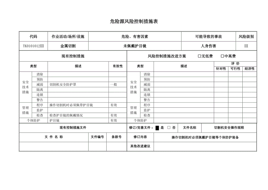 危险源风险控制措施表_第1页