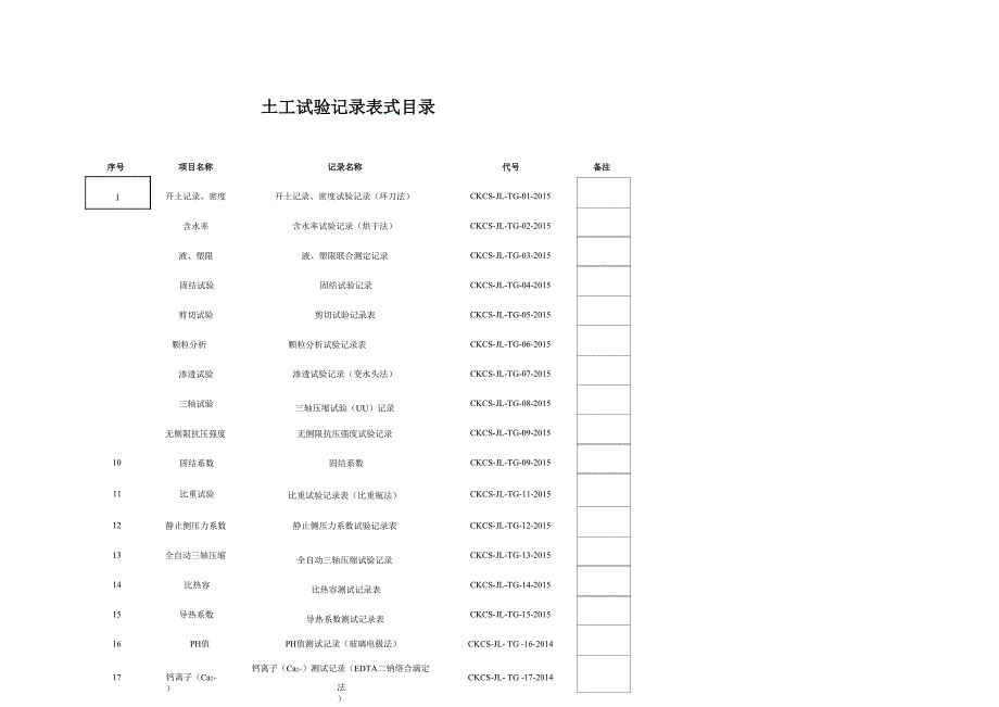 实验室土工试验原始记录表16754_第2页