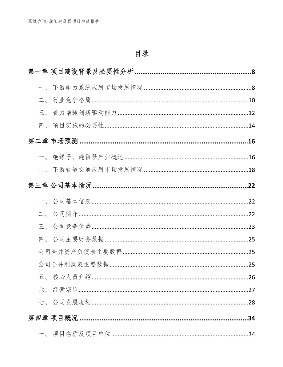 濮阳避雷器项目申请报告_第2页