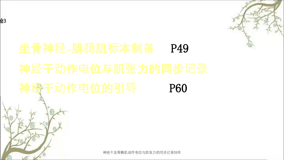 神经干及骨骼肌动作电位与肌张力的同步记录09年课件_第1页