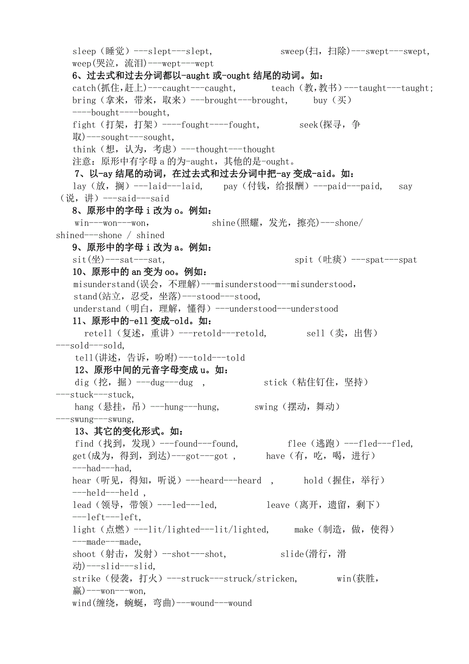 不规则动词过去式和过去分词巧记法.doc_第2页