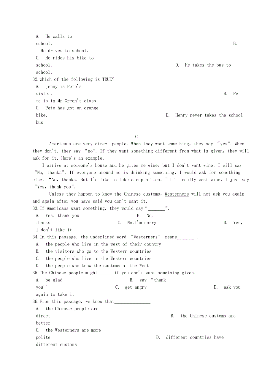 浙江省金华市2017-2018学年七年级英语下学期第三次学力检测试题人教新目标版_第4页