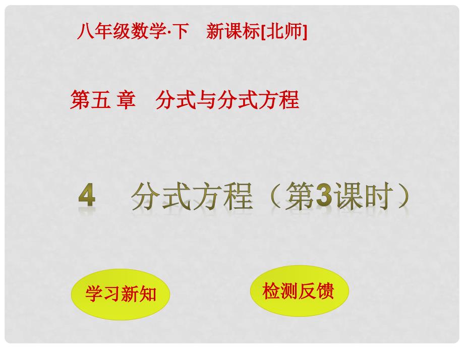 八年级数学下册 5 分式与分式方程 4 分式方程（第3课时）课件 （新版）北师大版_第1页