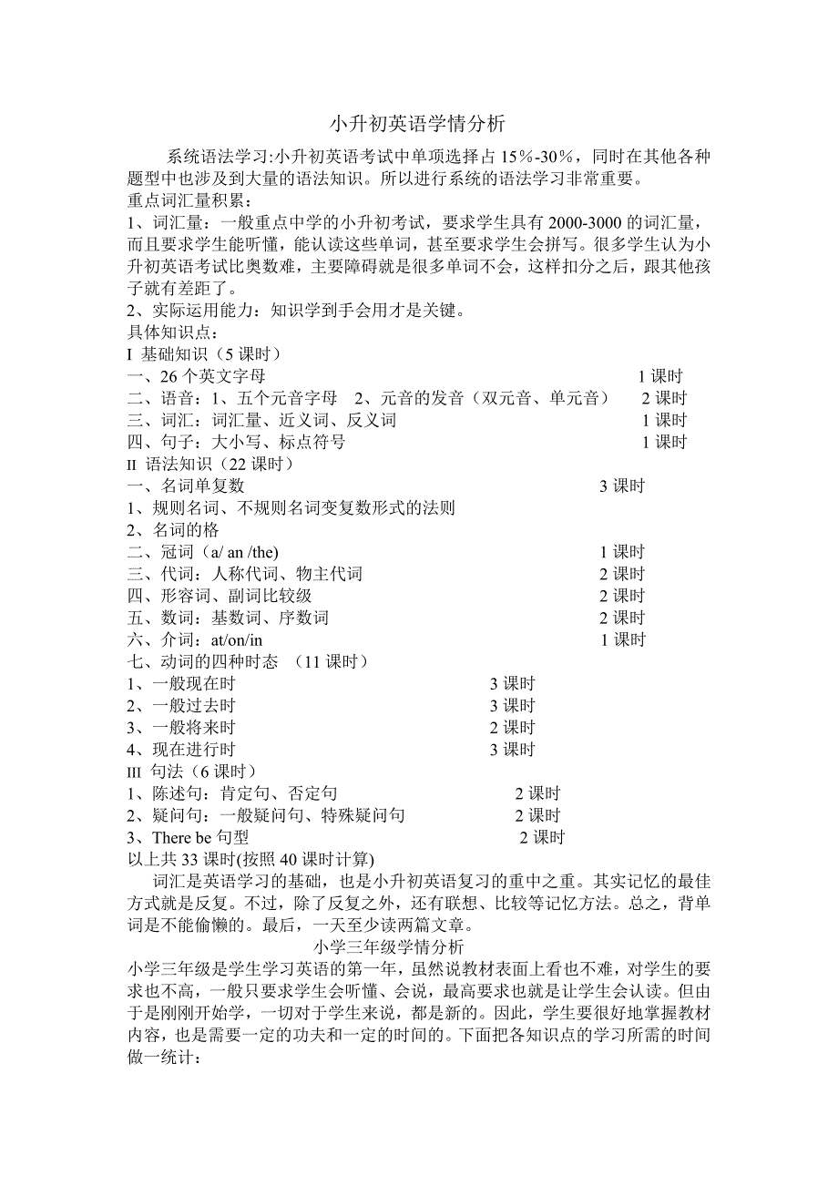 小升初英语学情分析_第1页