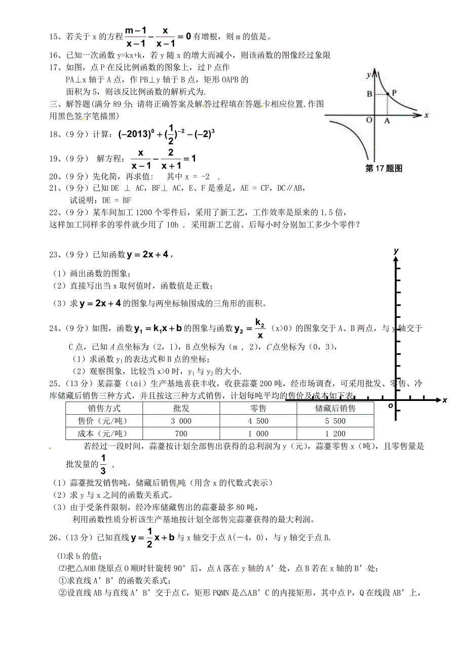 福建省泉州市八年级数学下学期期中试题_第2页