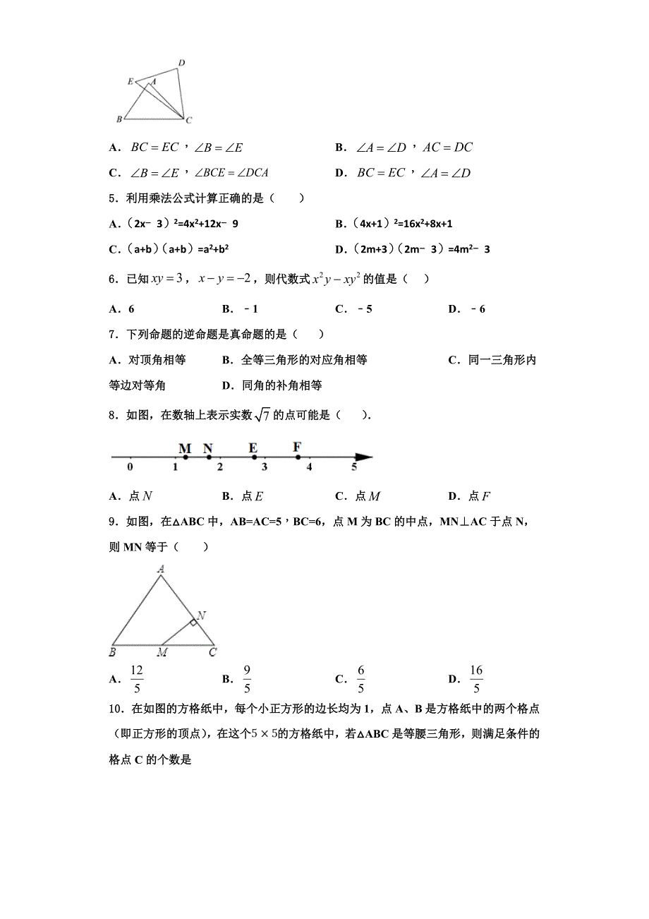 2023学年合肥市寿春中学数学八上期末质量检测模拟试题含解析.doc_第2页