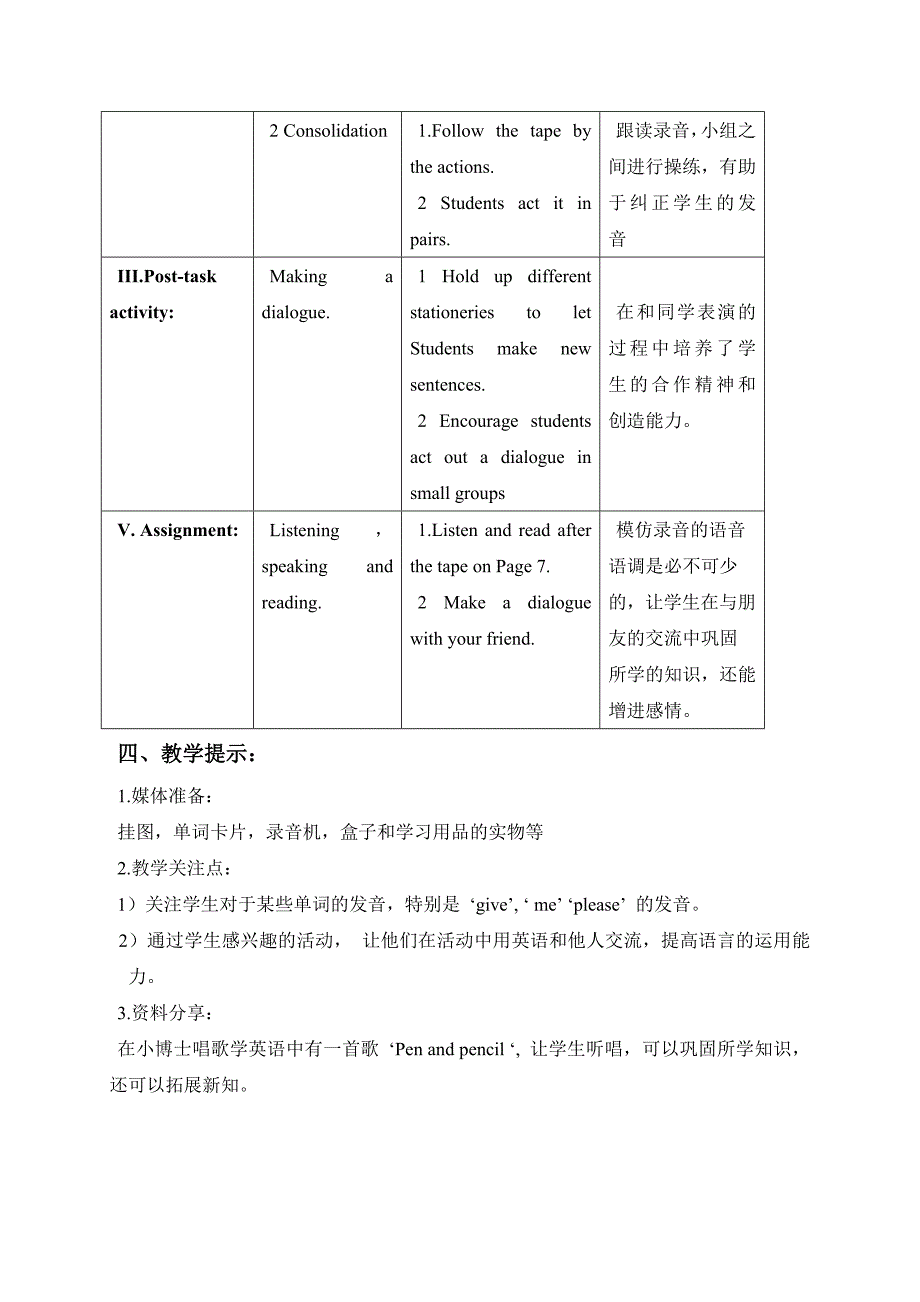 (沪教牛津版)一年级英语上册教案Unit2_第3页