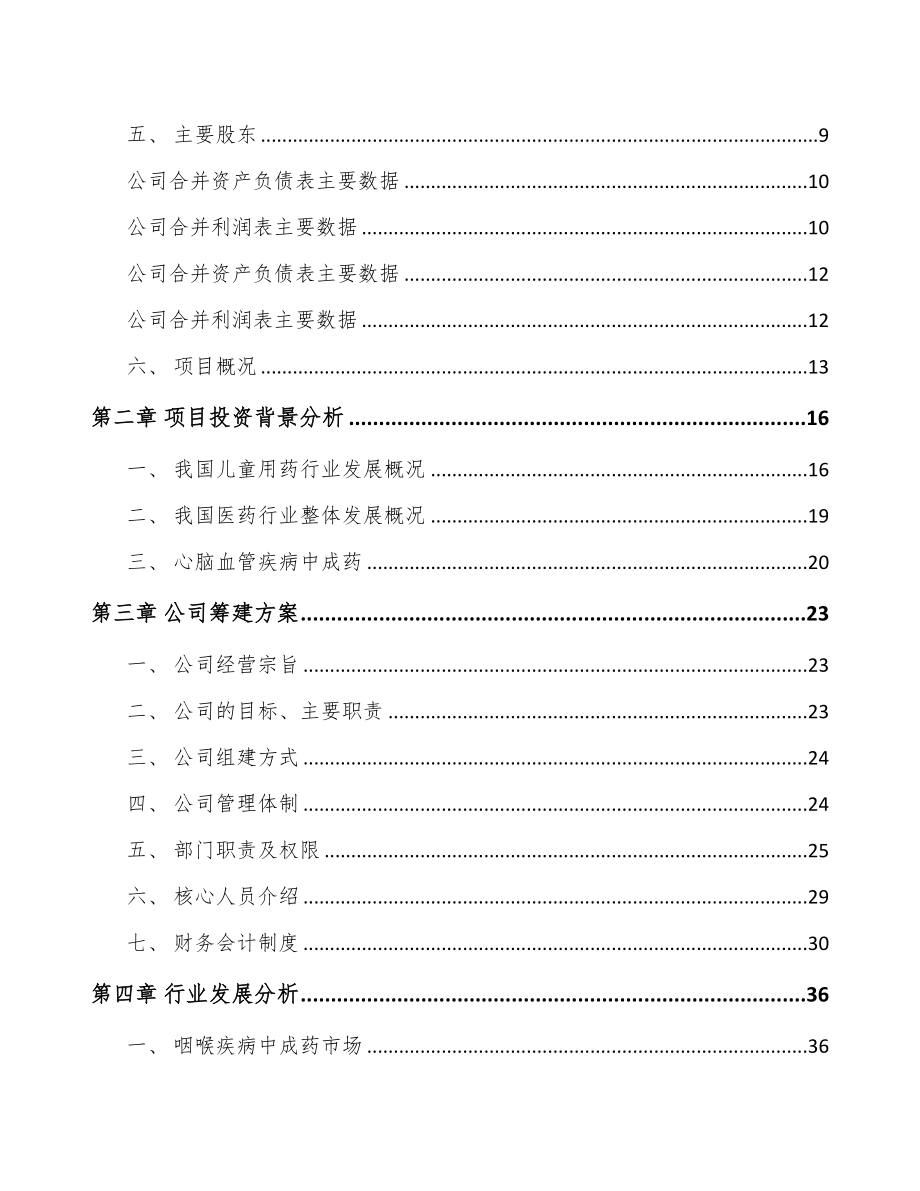 杭州关于成立儿童药品公司可行性研究报告(DOC 91页)_第3页