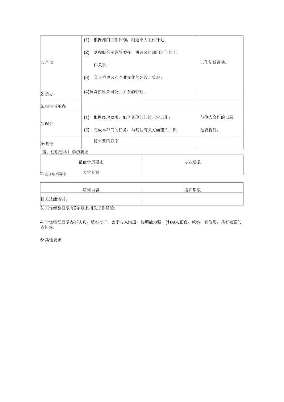 协调员职位说明书_第2页