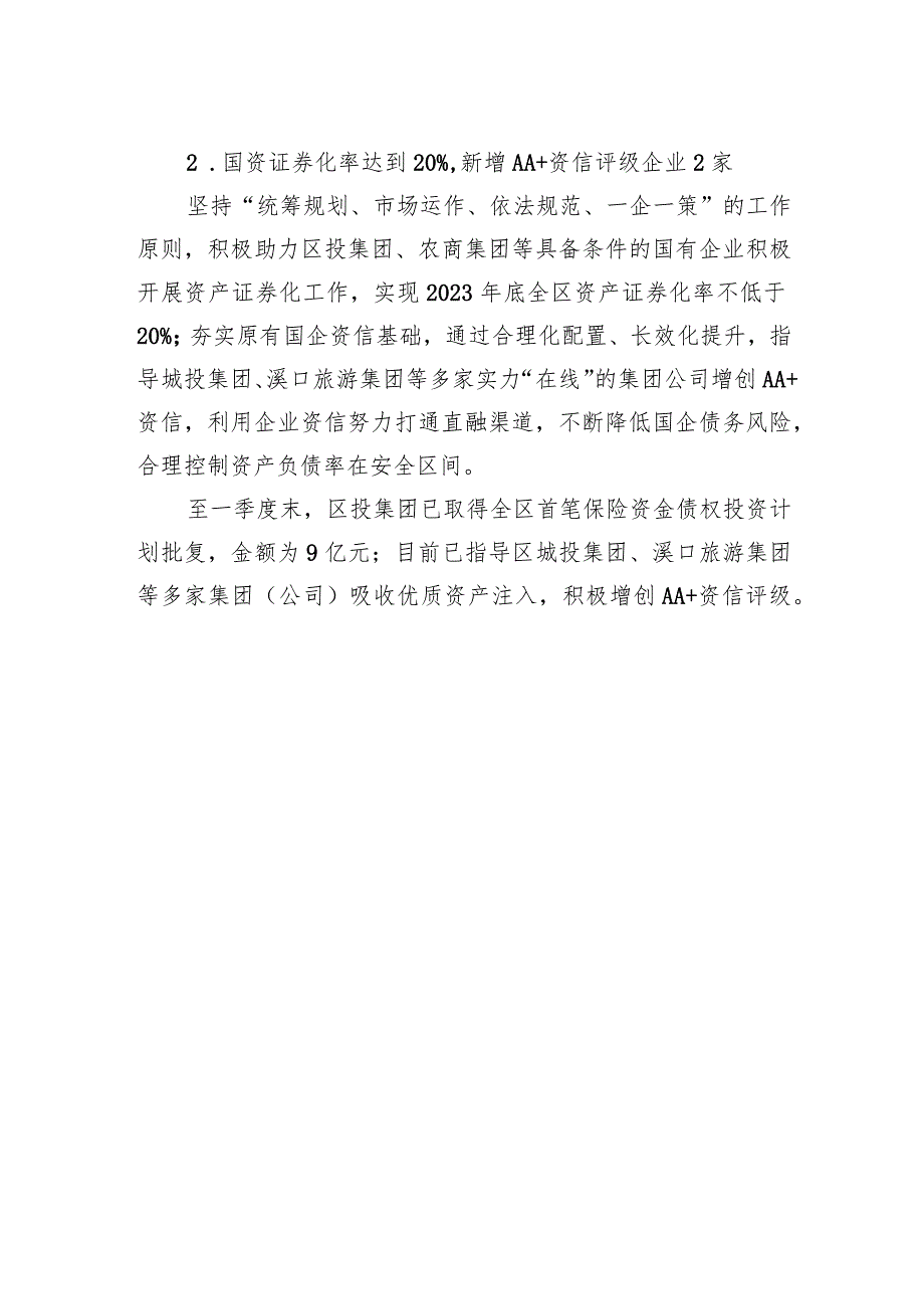 区国资管理中心2023年第一季度重点工作任务的执行和落实情况（20230427）_第2页