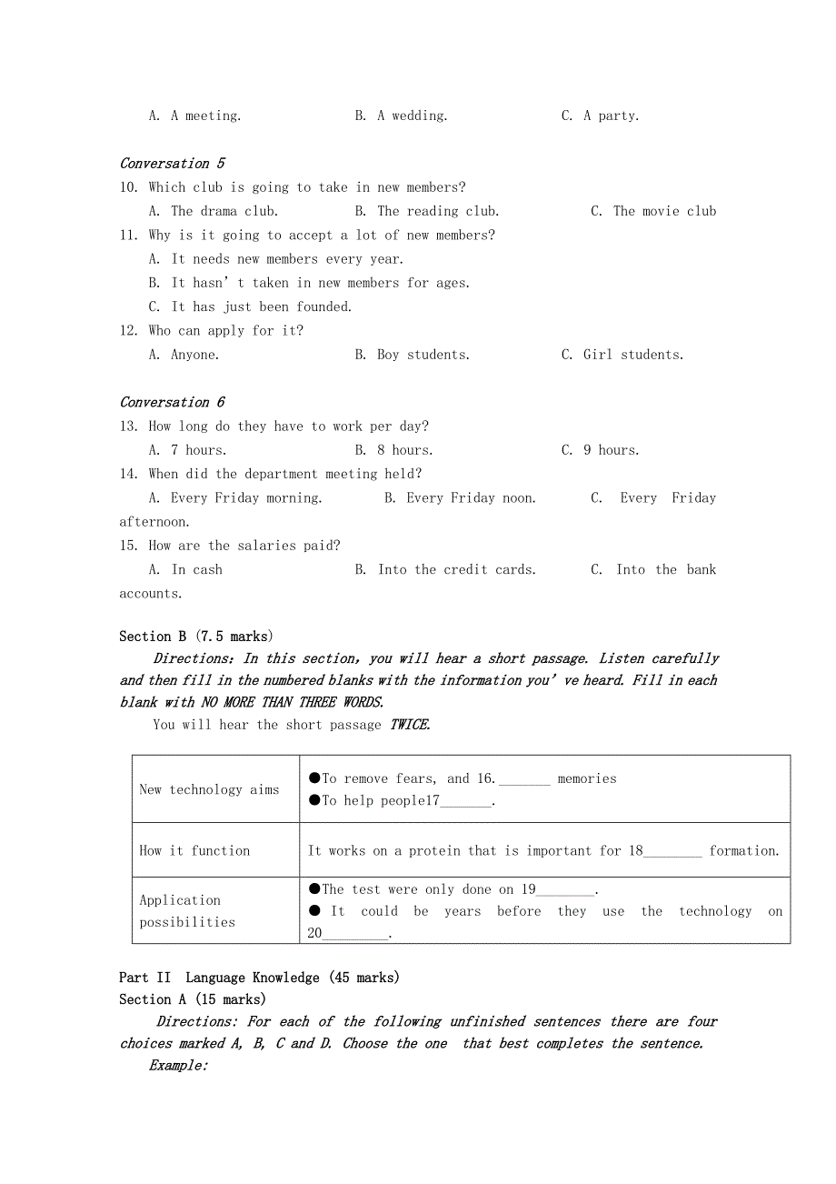 湖南省常德朗州高级中学2015届高三英语第四次月考试卷_第2页