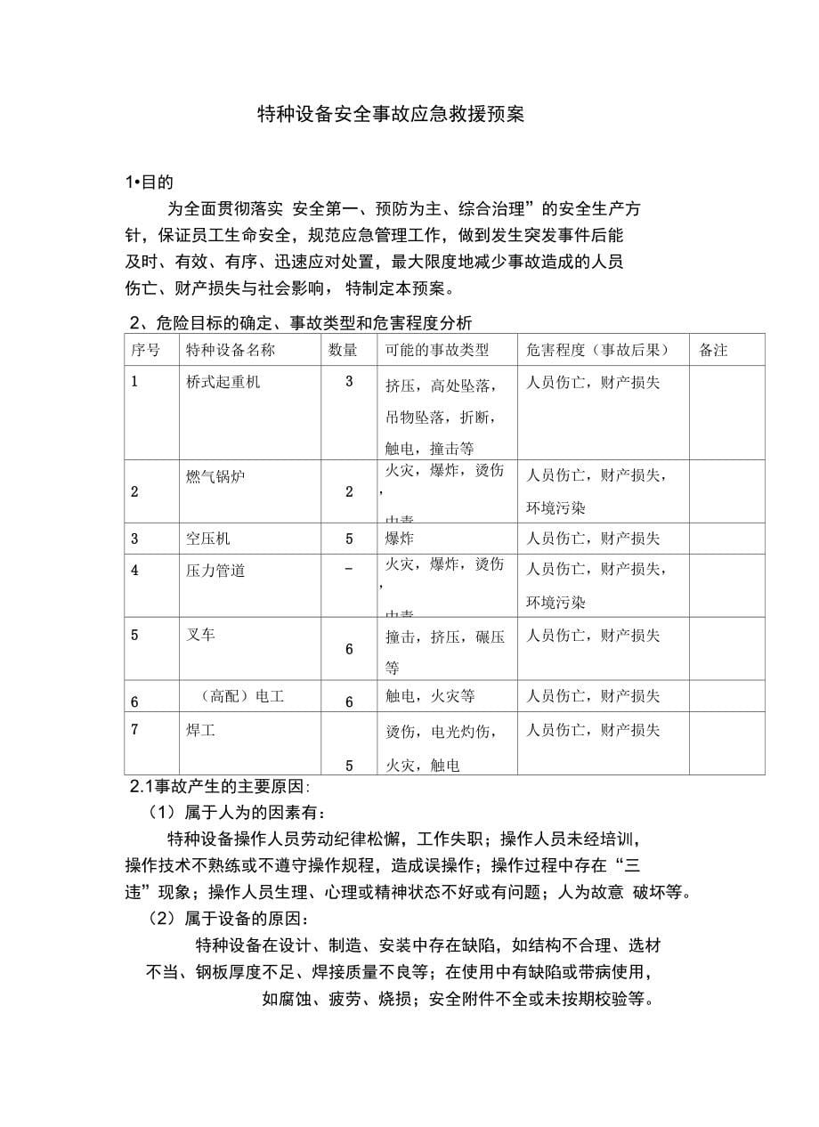 特种设备安全事故应急救援预案常用_第5页