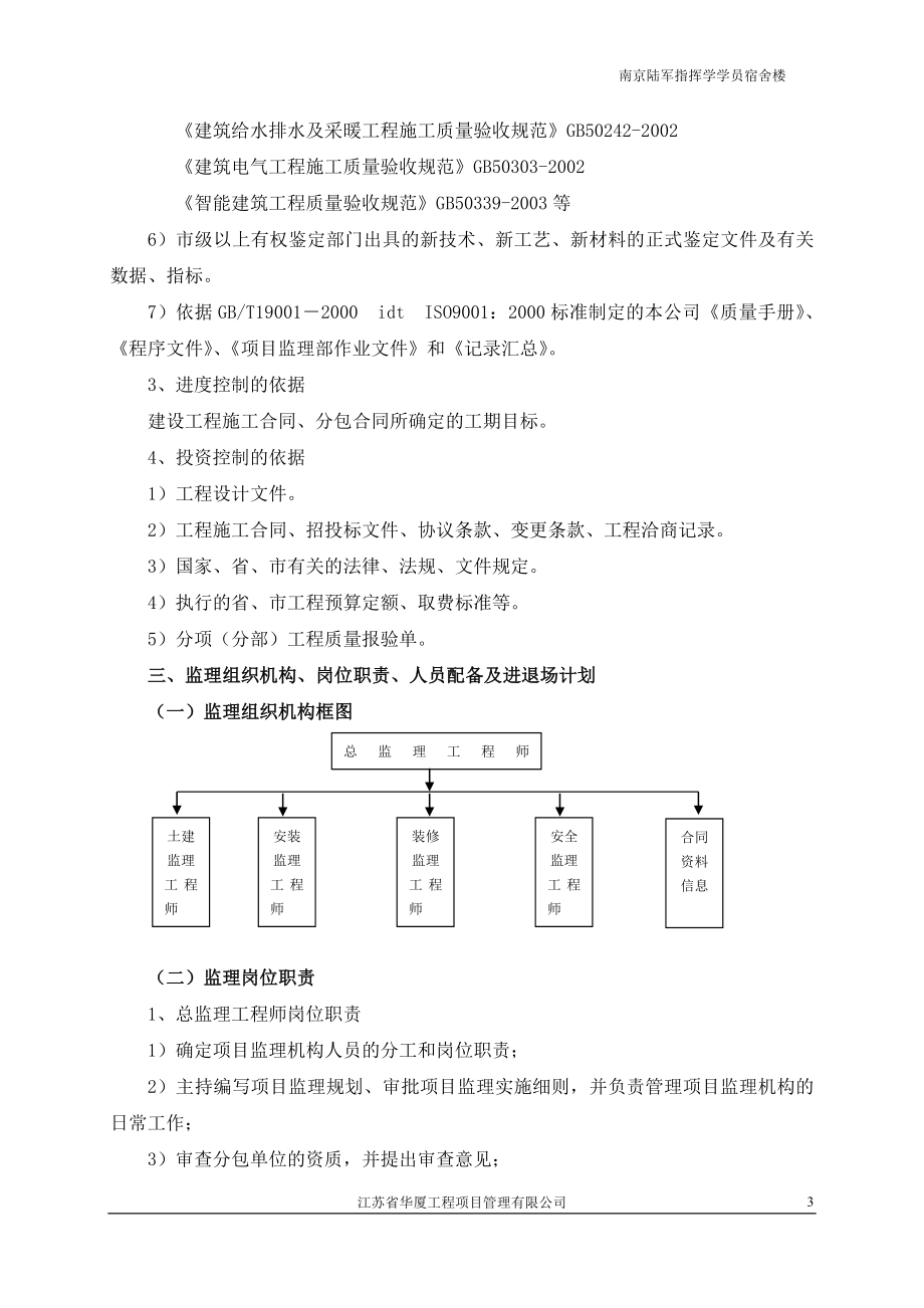 南京陆军指挥学院学员宿舍工程监理规划_第3页