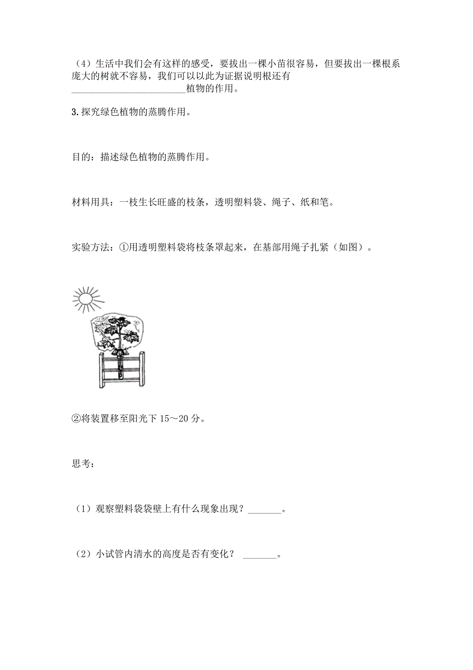 教科版科学四年级下册第一单元《植物的生长变化》测试卷【模拟题】.docx_第4页