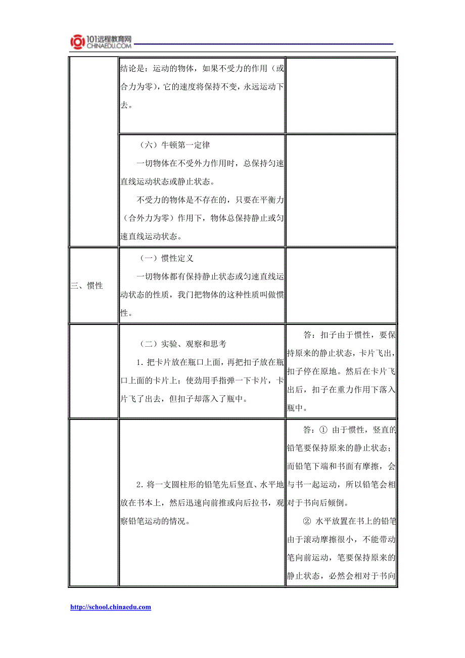 人教新课标版教材初中八下8.1牛顿第一定律教案3[精选文档]_第3页