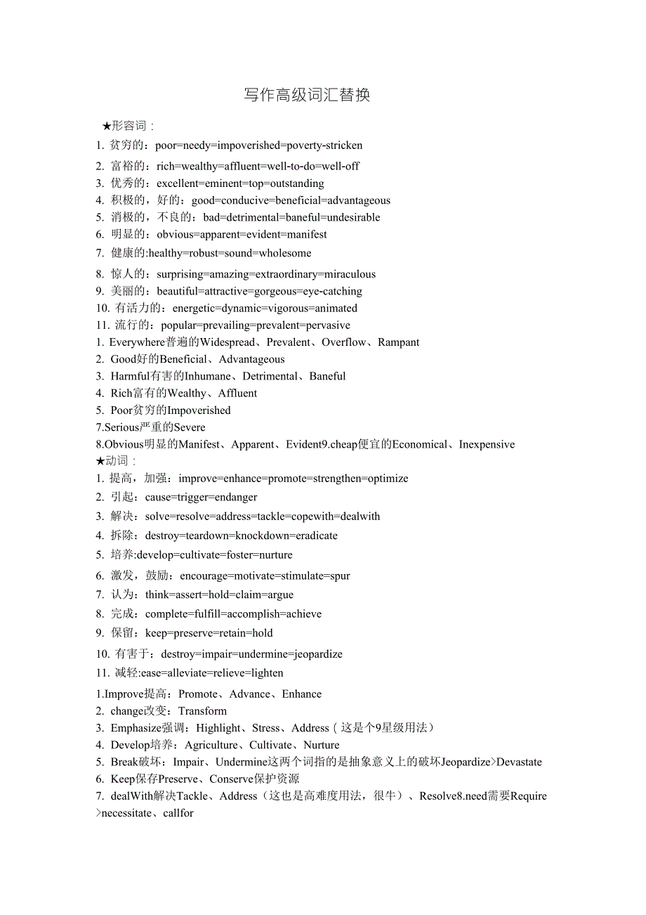 写作高级词汇替换_第1页