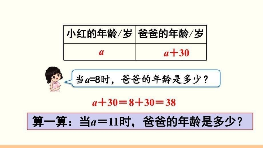 人教版五年级上册数学第五单元简易方程第1课时--用字母表示数课件_第5页