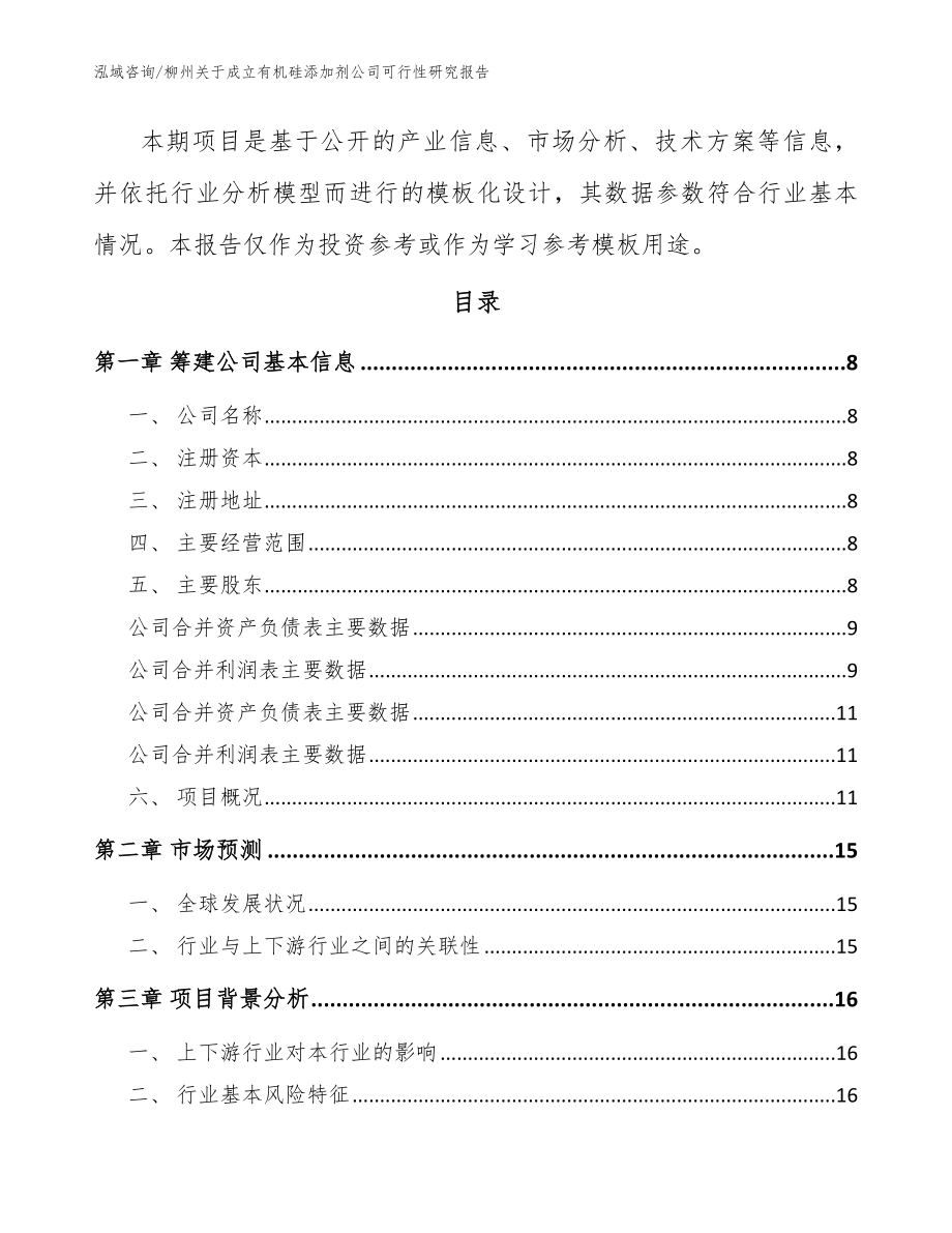 柳州关于成立有机硅添加剂公司可行性研究报告（参考范文）_第3页