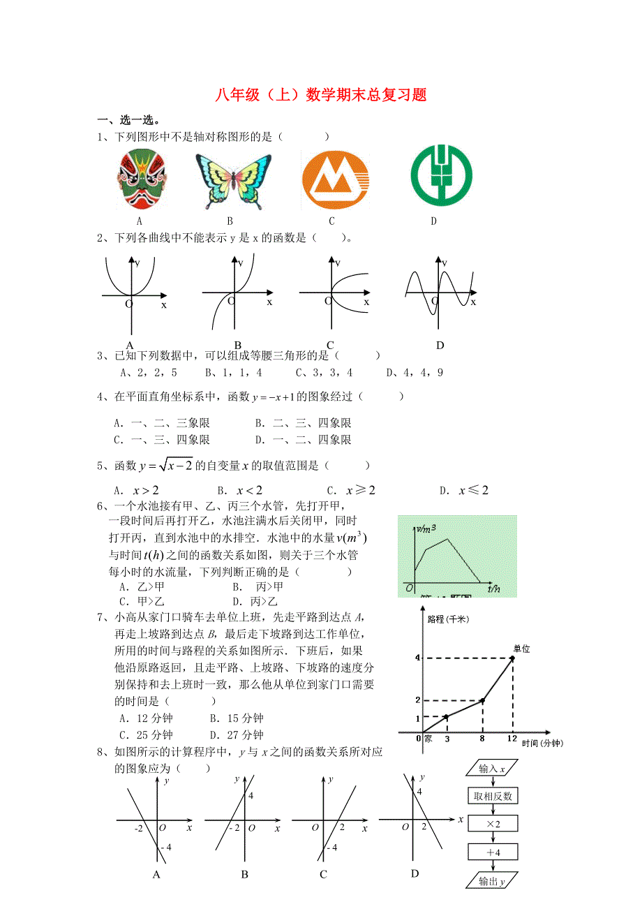 八年级数学上期期末总复习题 人教新课标版_第1页