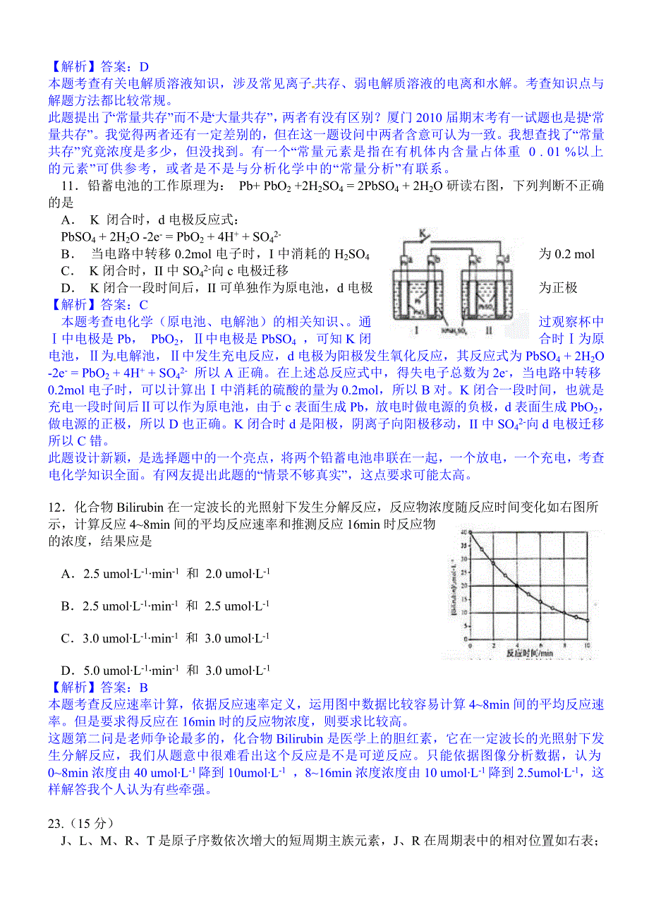 2010年高考福建卷理综化学详解与评析_第2页