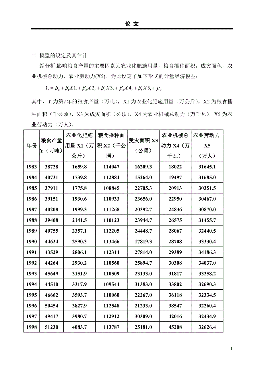 计量经济学粮食产量论文_第4页