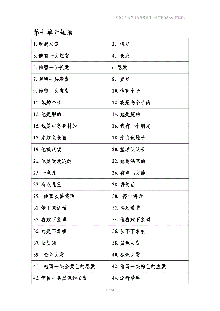 七年级下册79单元短语句型和文章脉络_第1页