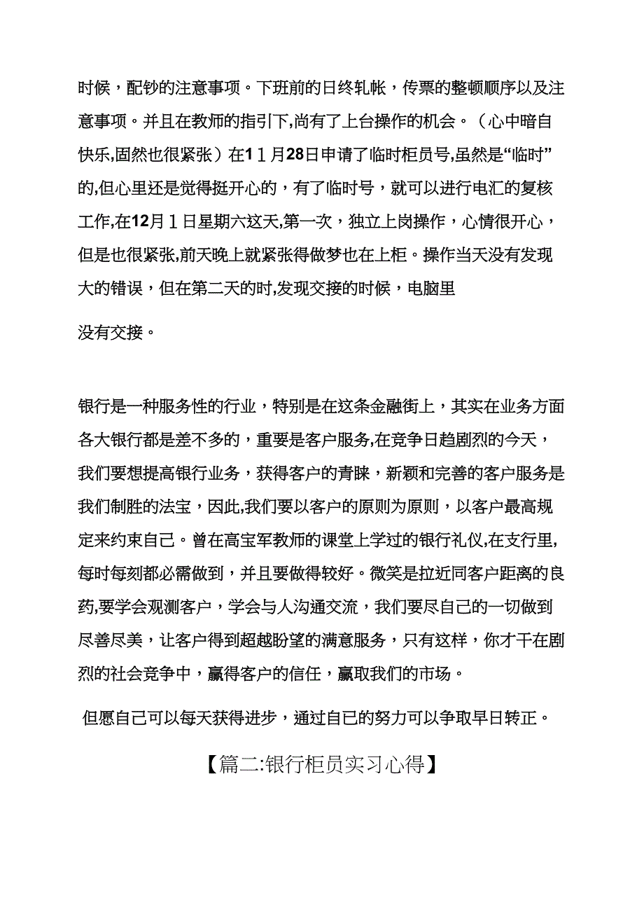 工作总结之柜员实习总结_第2页