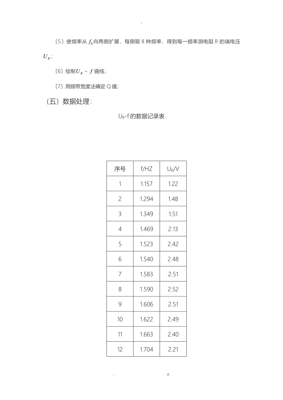 LRC电路谐振特性的研究报告实验报告_第5页