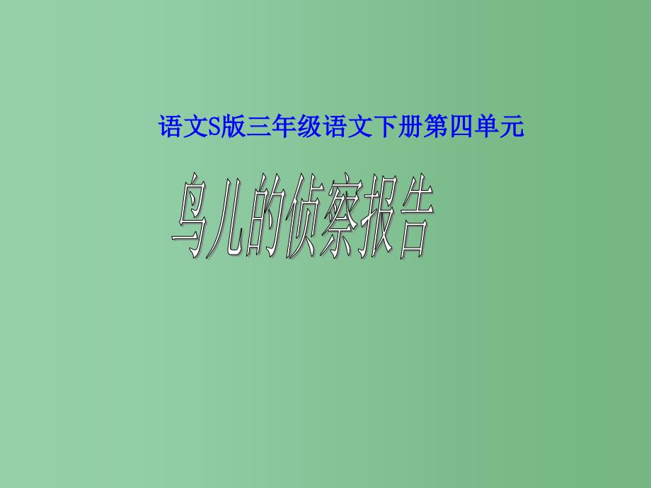 三年级语文下册 第4单元 16《鸟儿的侦察报告》课件4 语文S版_第1页