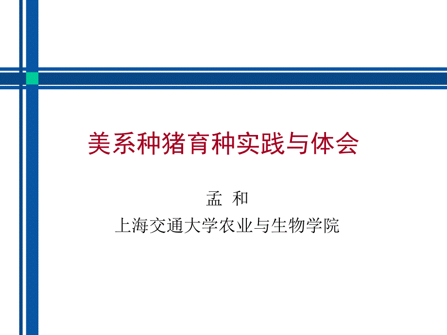 美系种猪育种实践与体会_第1页