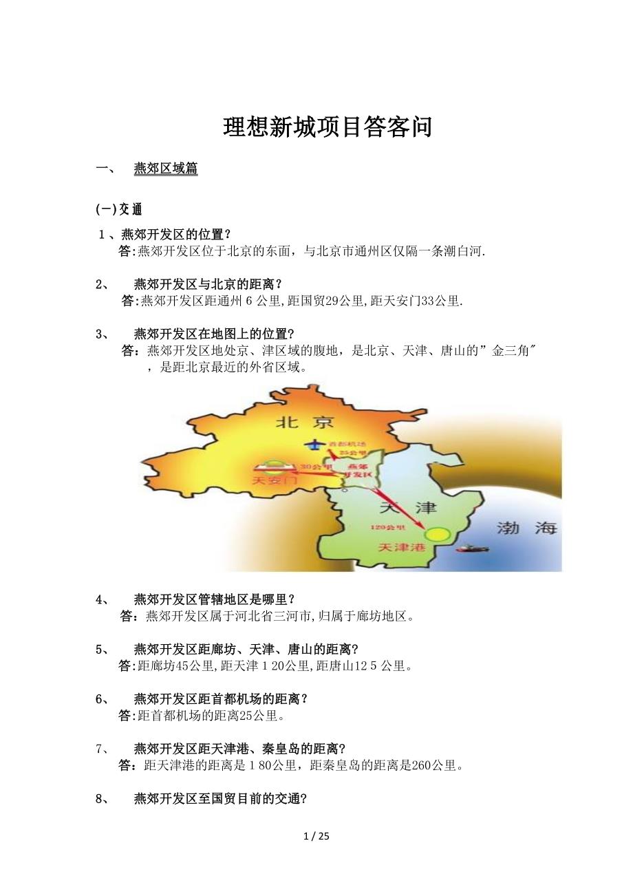 燕郊 理想新城项目答客问及基础知识_第1页