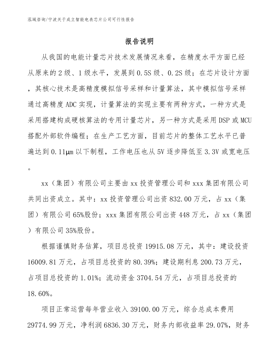 宁波关于成立智能电表芯片公司可行性报告_第2页