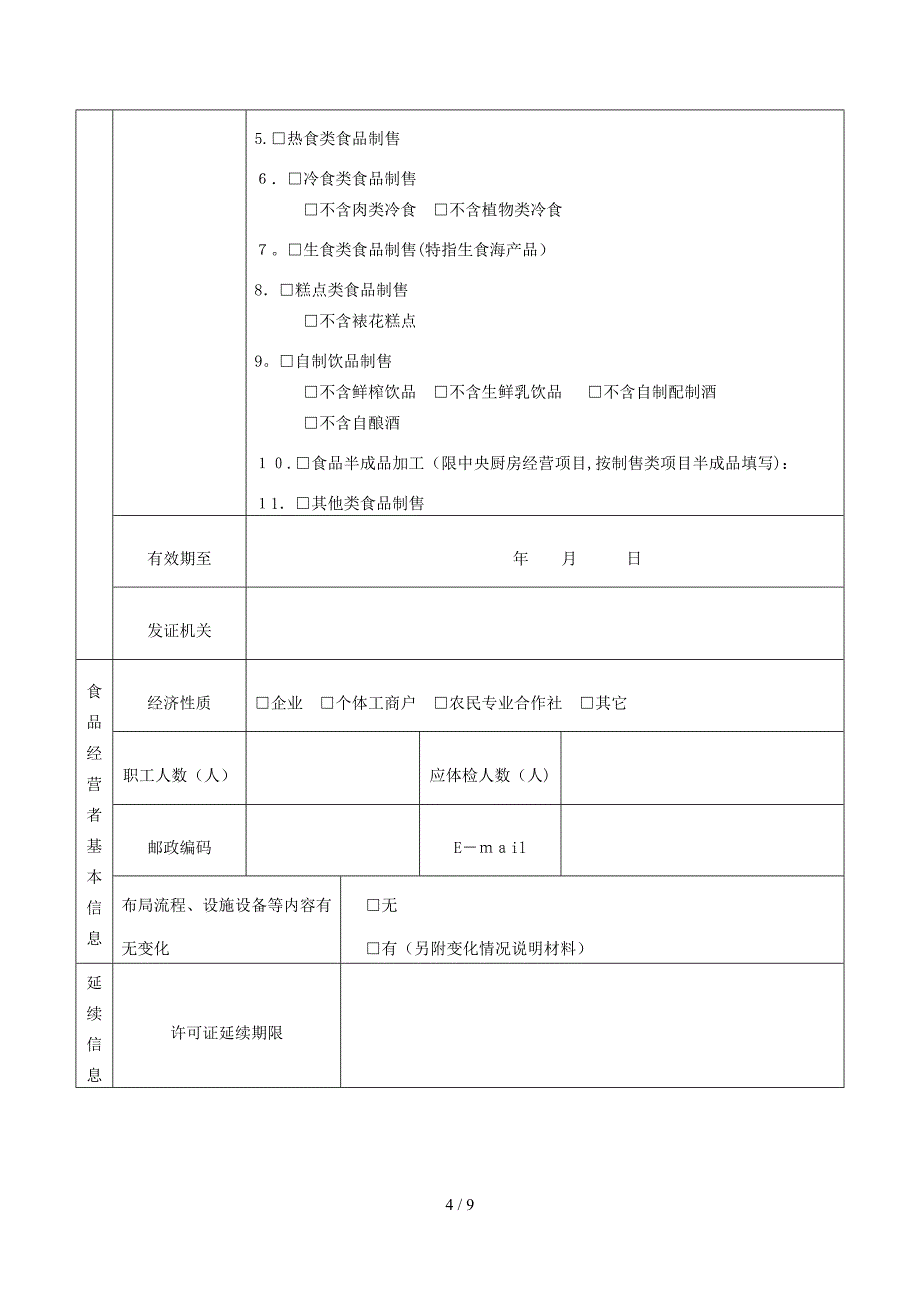 《食品经营许可证》延续申请书_第4页