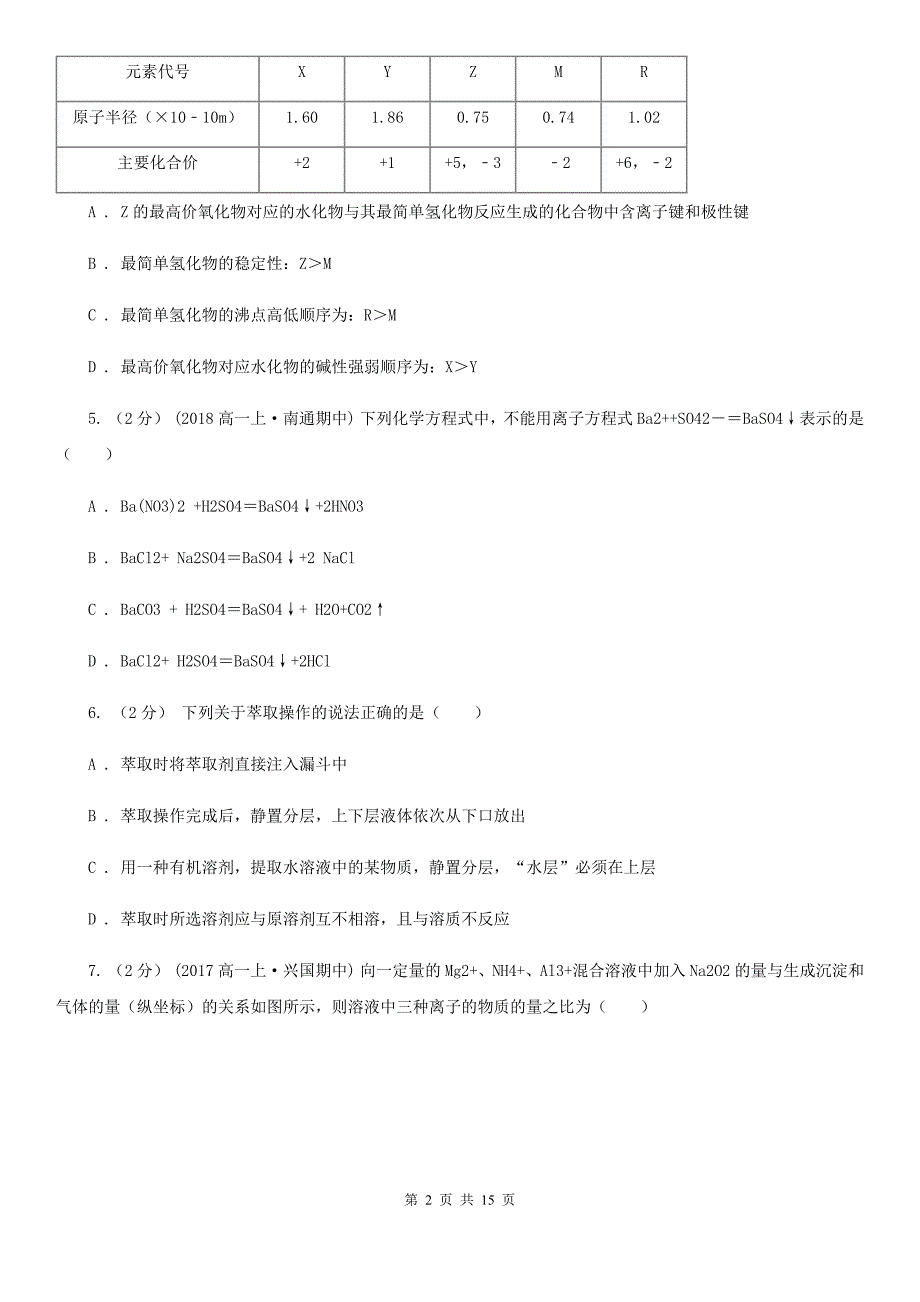 河南省安阳市高一下学期期中化学试卷（选考）_第2页