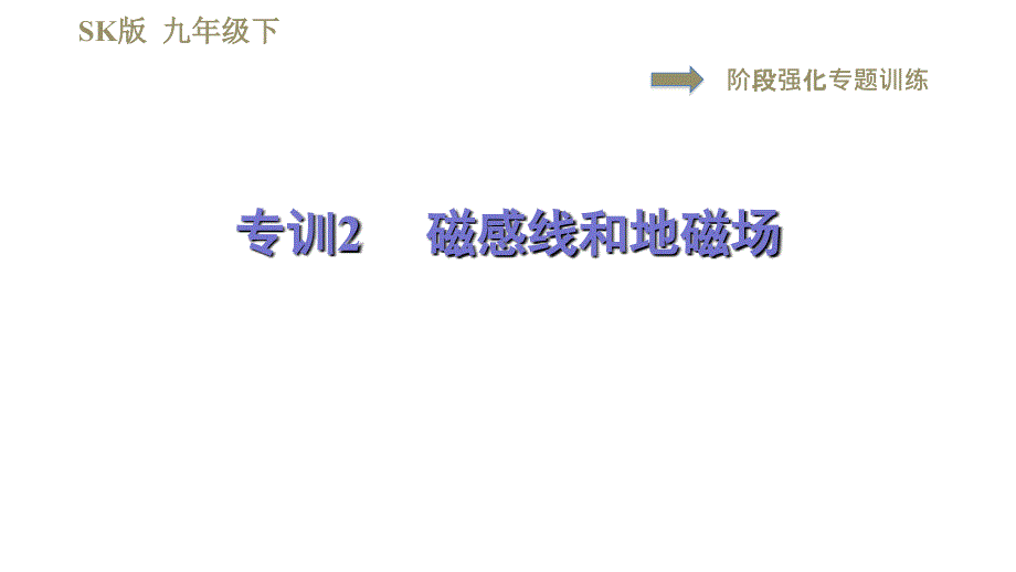 苏科版九年级下册物理课件 第16章 16.1阶段强化专题训练专训2磁感线和地磁场0_第1页