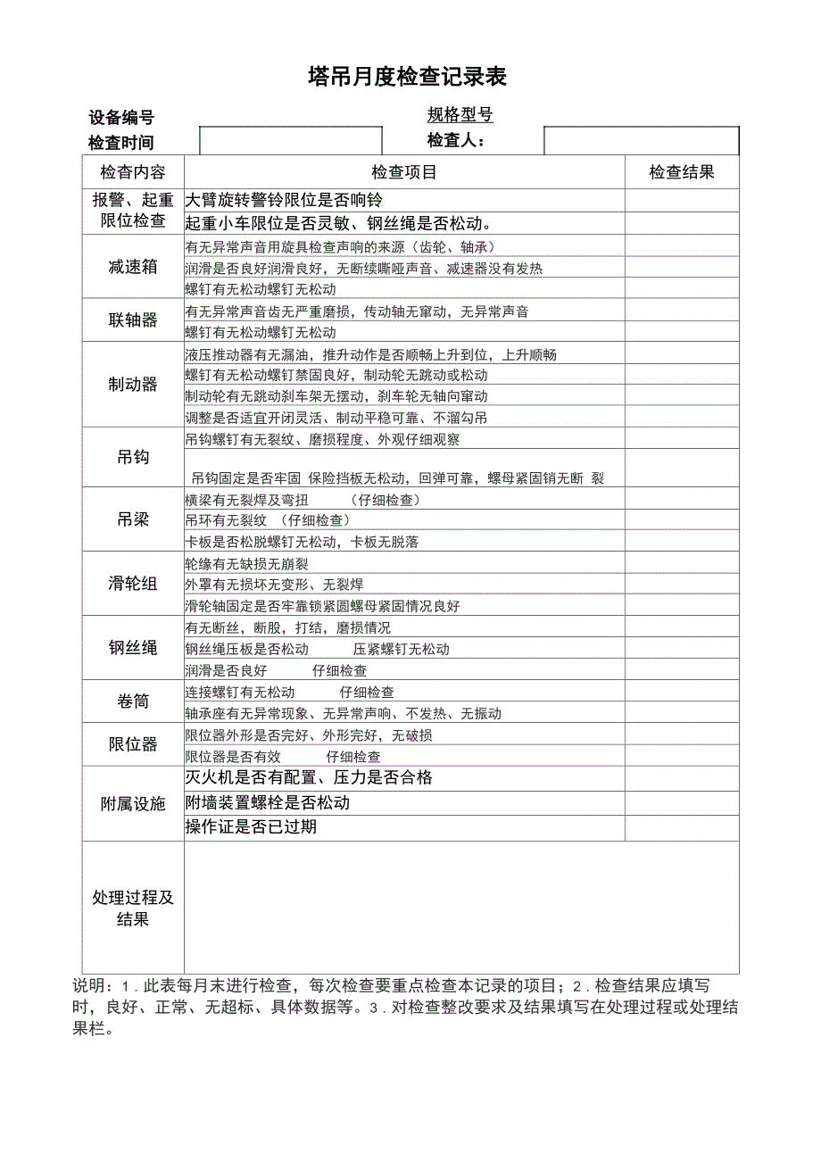 塔吊月检记录表_第2页