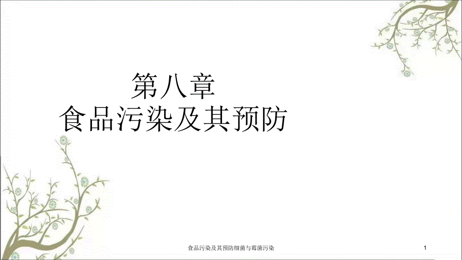 食品污染及其预防细菌与霉菌污染课件_第1页