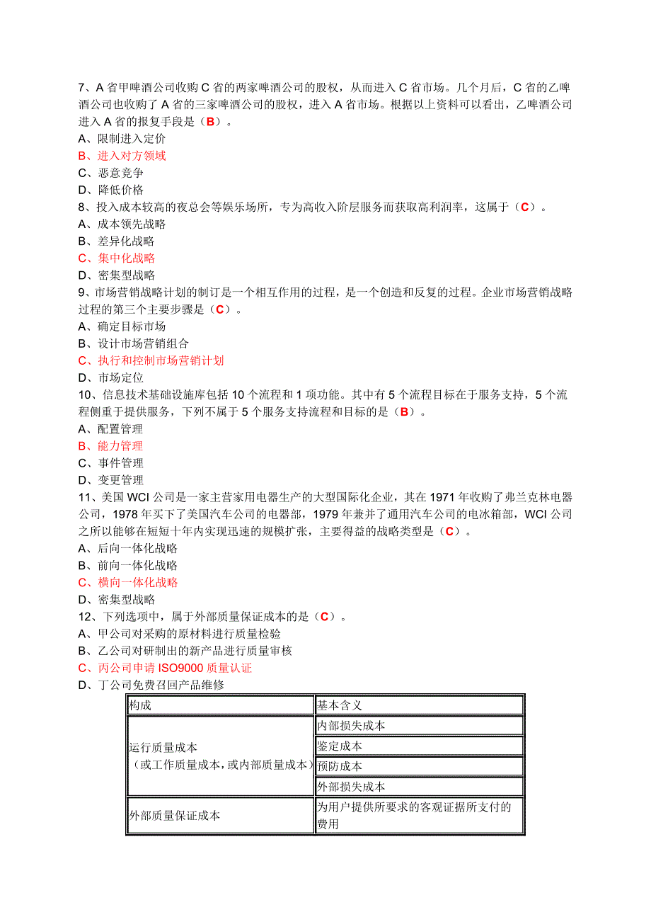 公司战略与风险管理试题03_第2页