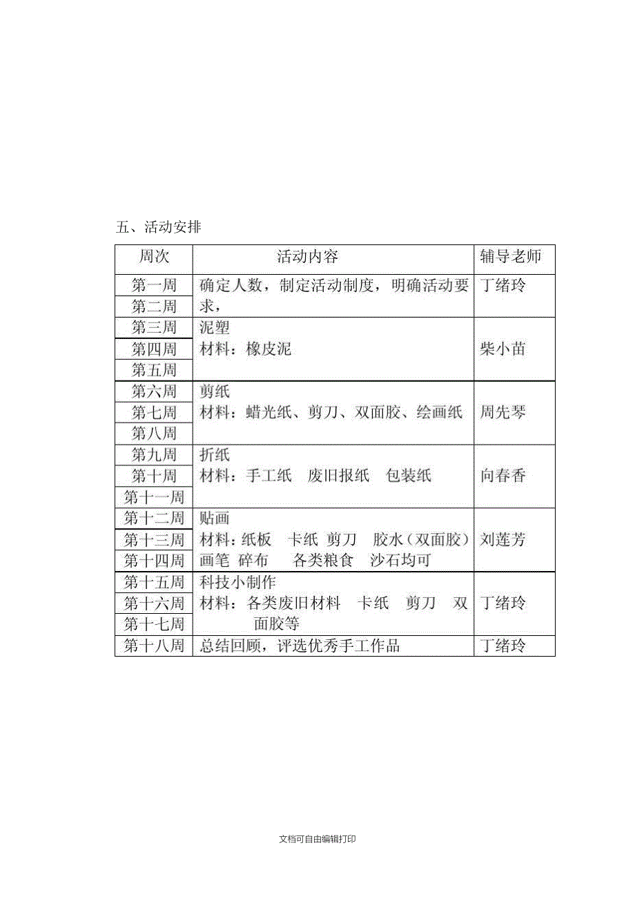 锦屏初中手工制作兴趣小组活动计划_第3页