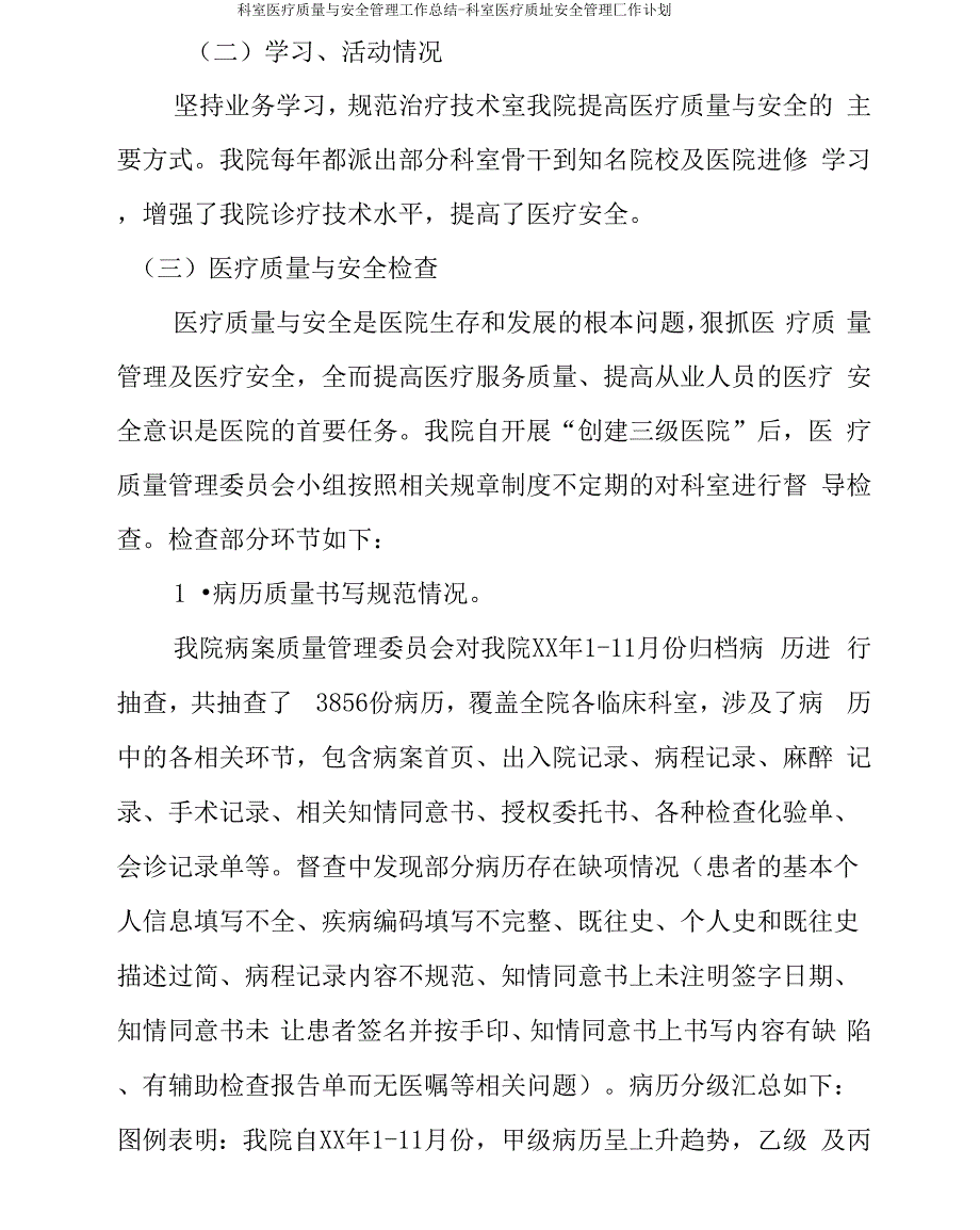 科室医疗质量与安全管理工作总结_第2页