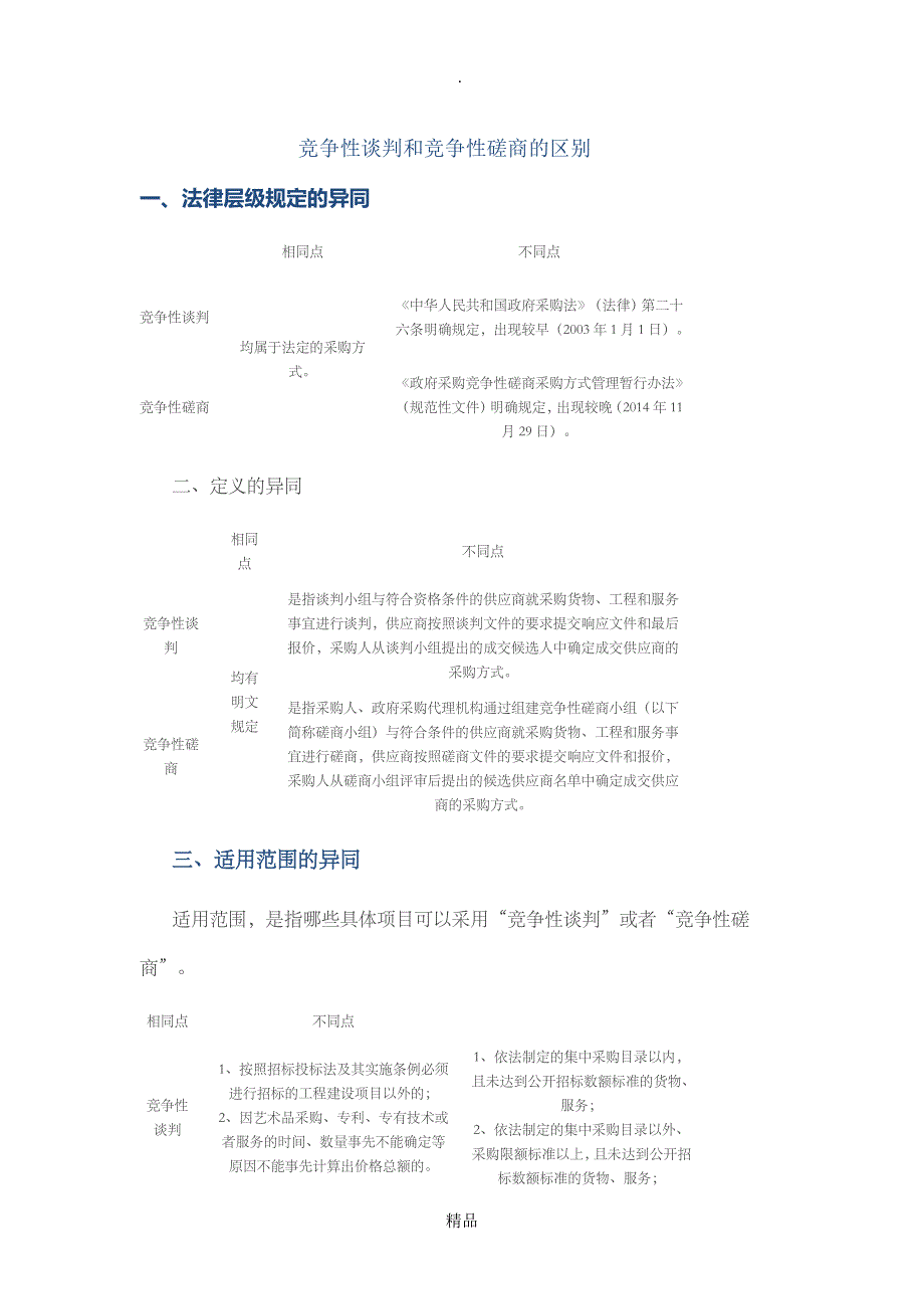 竞争性谈判和竞争性磋商的区别_第1页