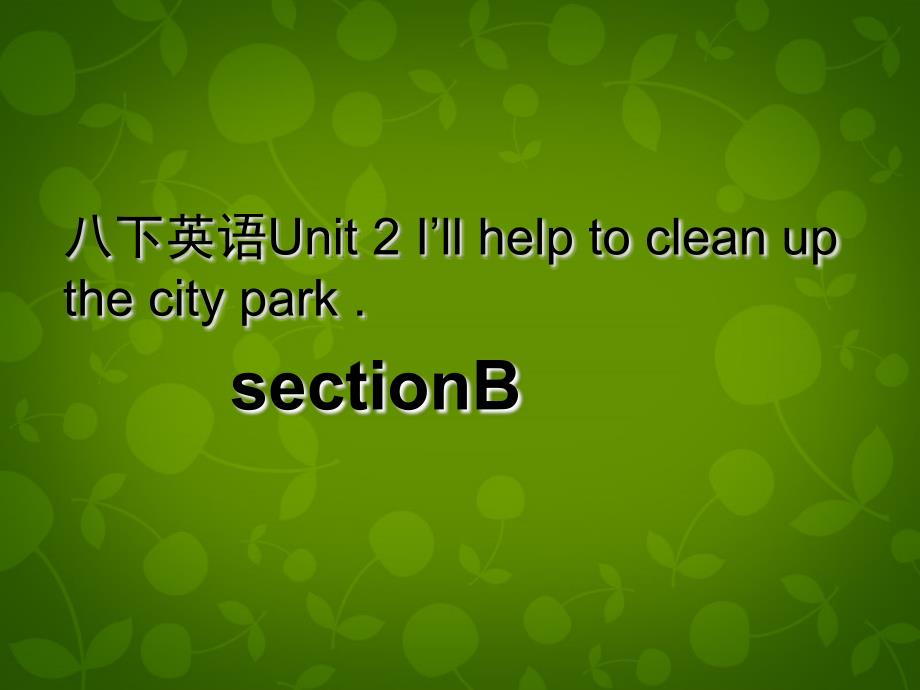 八年级英语下册 Unit 2 I’ll help to clean up the city parks课件3_第1页