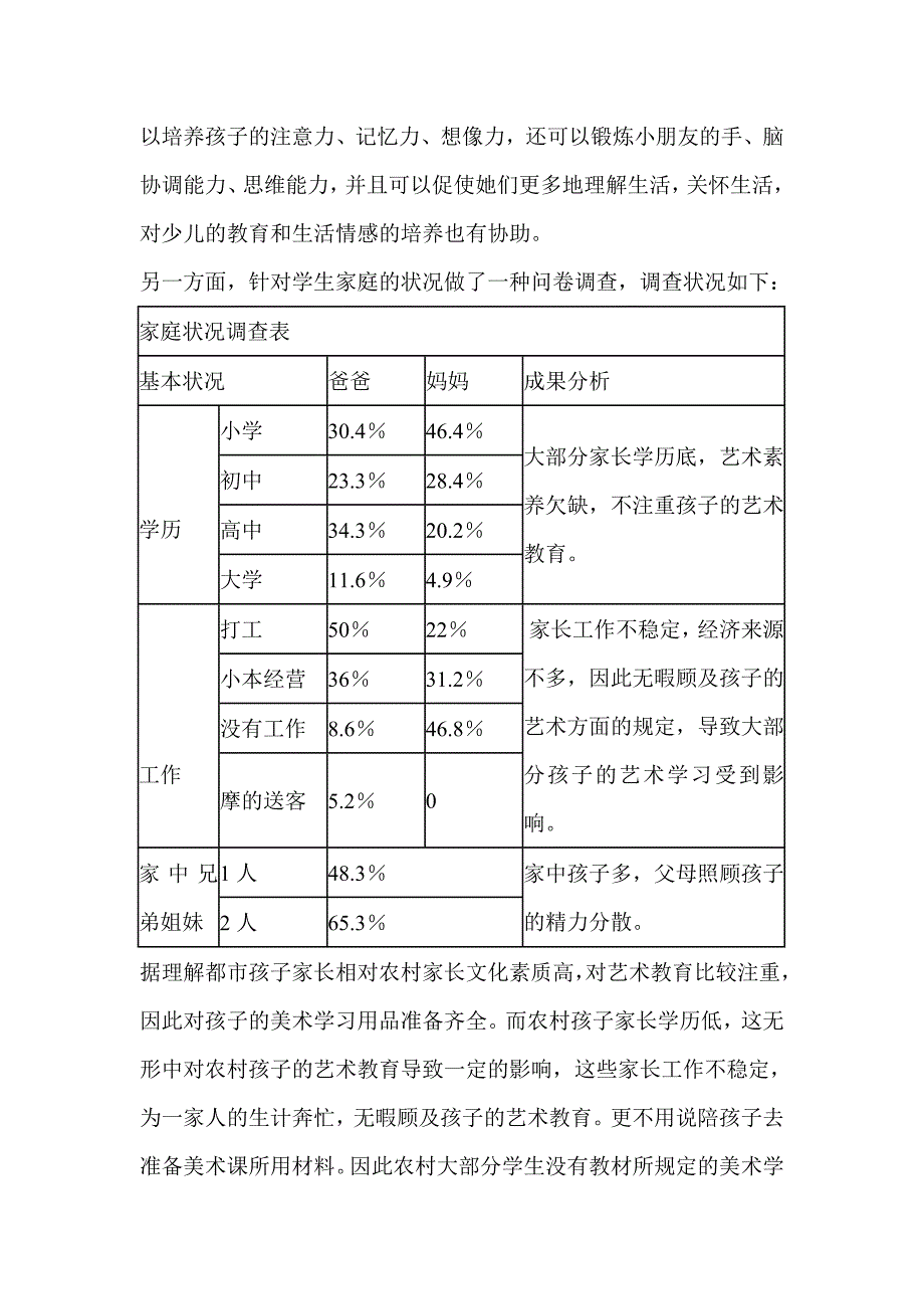 农村小学生美术学习情况的调查报2_第5页