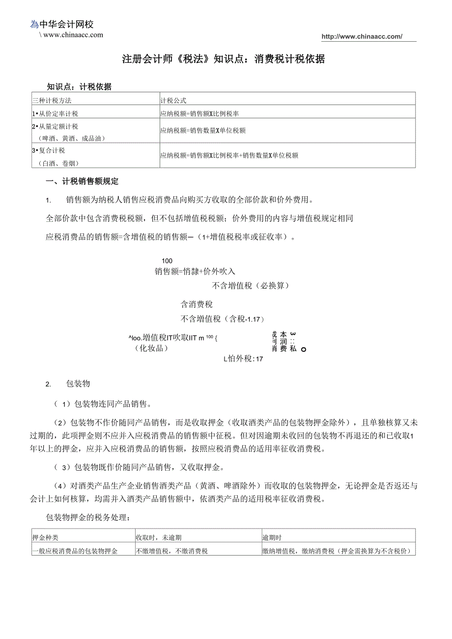 注册会计师《税法》知识点：消费税计税依据_第1页