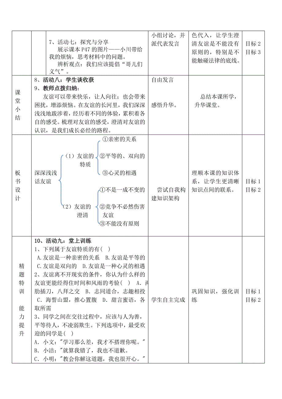 第四课 第二框《深深浅浅话友谊》教学设计.doc_第3页