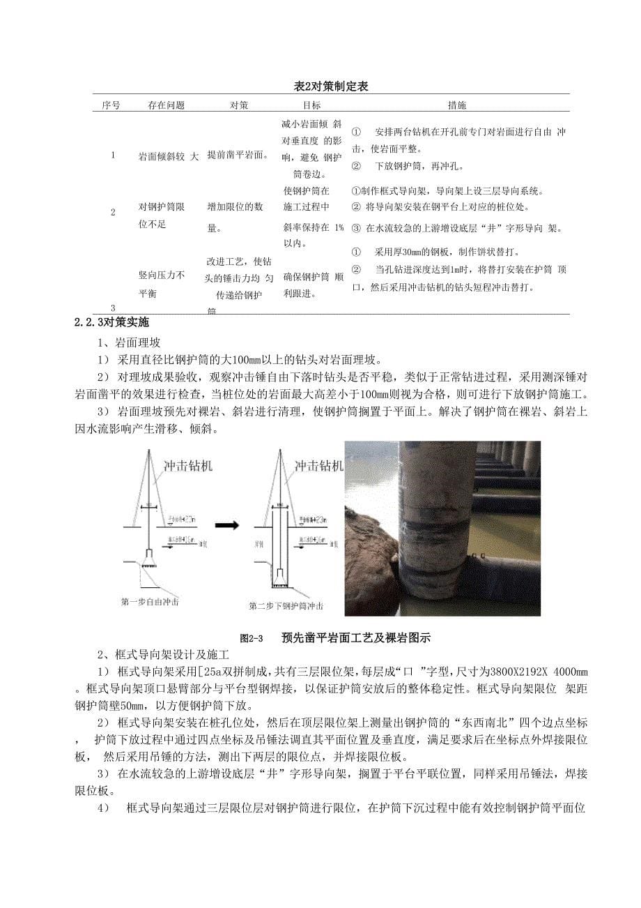 长江陡坡裸岩灌注型嵌岩桩关键施工技术_第5页