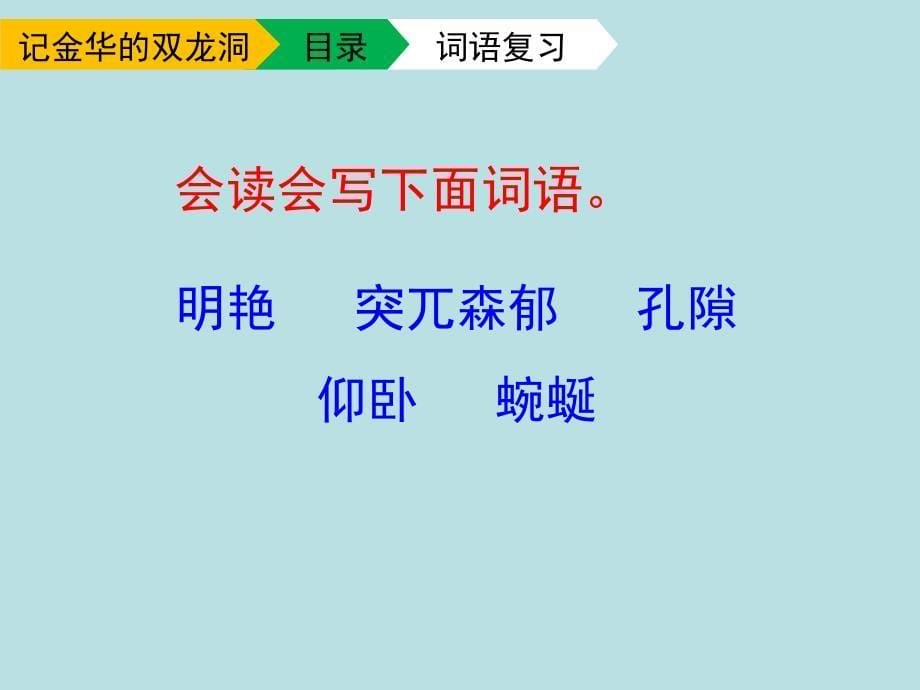 四年级语文下册3记金华的双龙洞（第二课时）教学课件新人教版_第5页