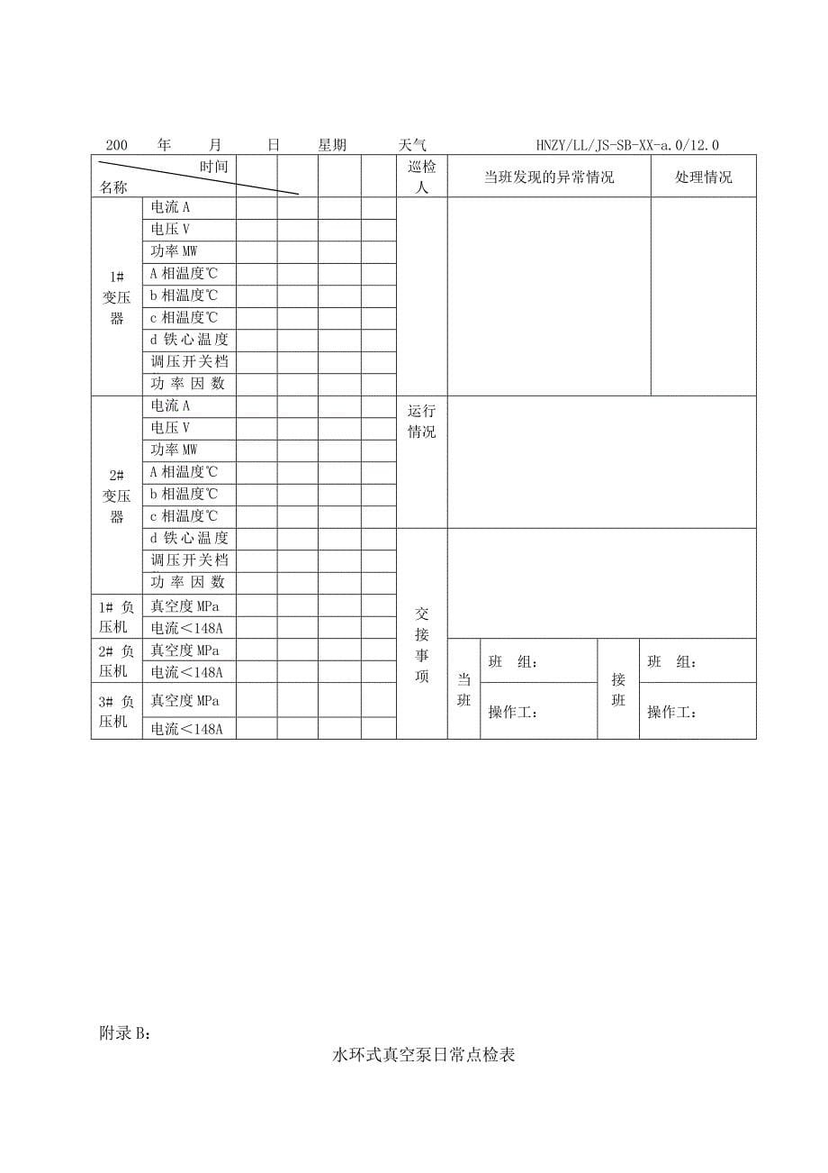 水环式真空泵安全操作和保养规程_第5页