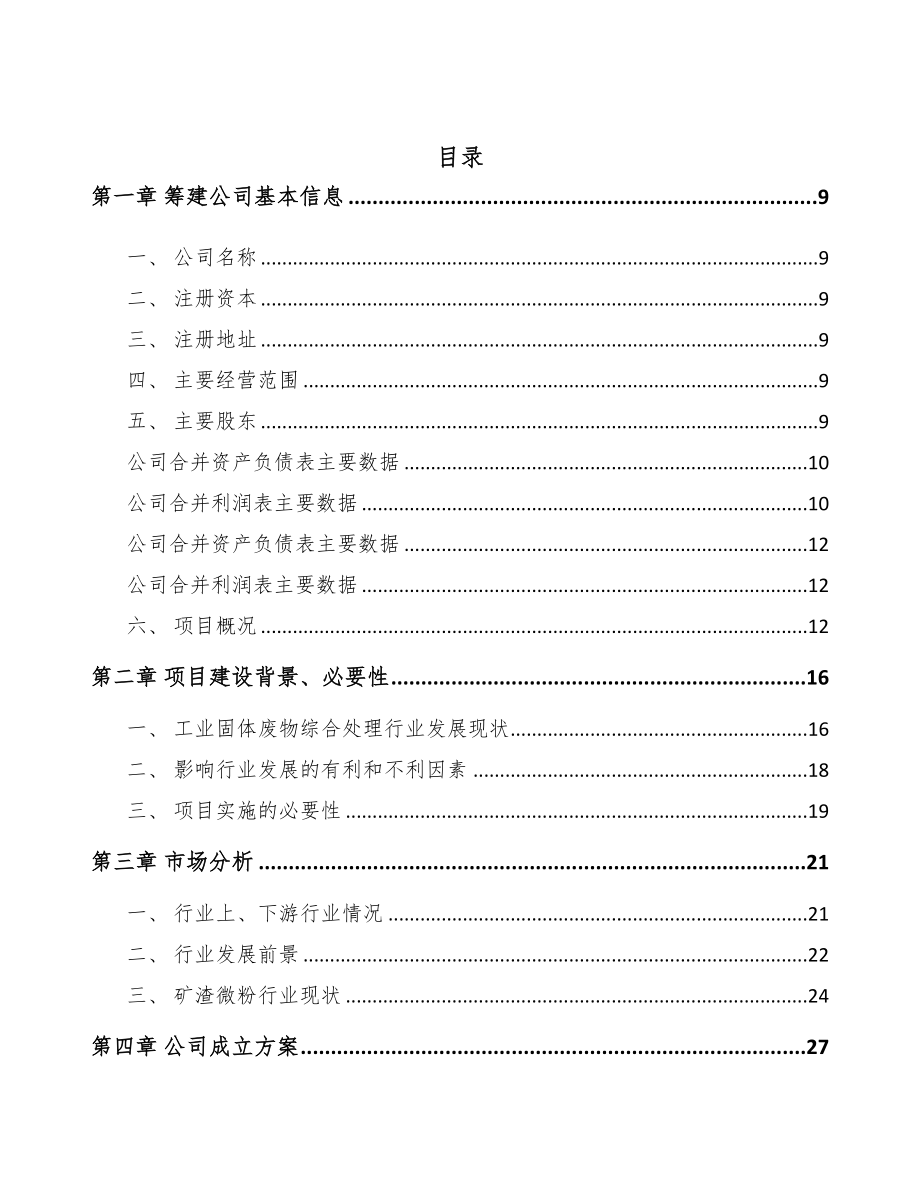 吕梁关于成立矿渣微粉公司可行性报告(DOC 80页)_第2页