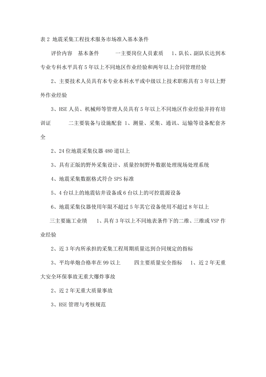 中石化油田勘探开发工程技术服务市场准入各专业基本条件（已处理）_第2页